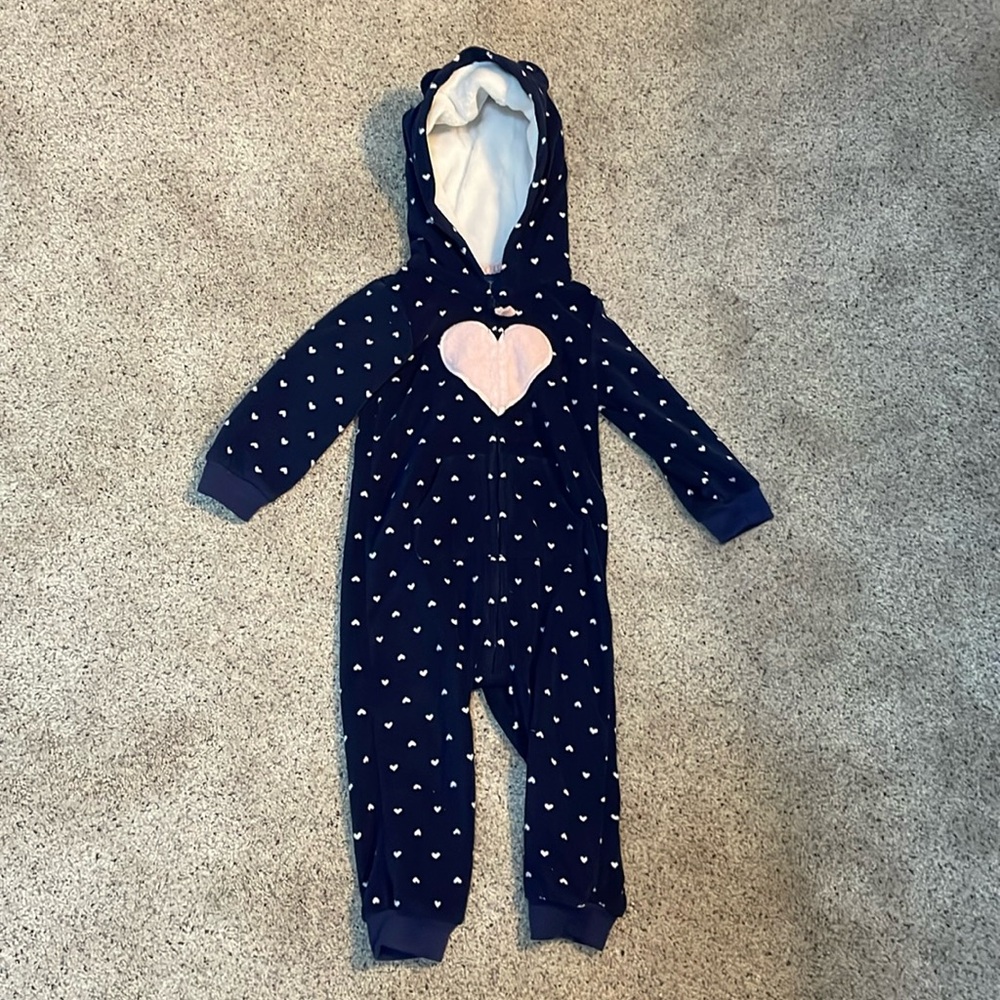 Carters Girls Fleece Hooded Onesie